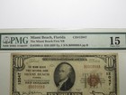  10 1929 Miami Beach Florida Fl National Currency Bank Note Bill  12047 F15 Pmg