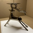 Vintage Christmas Reindeer Candle Holder Made In India Sticker