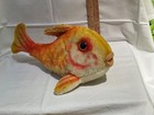 Steiff Vintage Gold   Orange Fish  2301 22 From 1965 67 Silver Button Yellow Tag