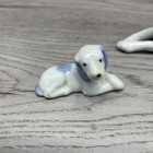 Vintage Set Of 4 Dogs - Made In Japan Animals Pet Blue White