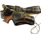 Denix Old West Leather Holster With Replica Non-firing Bullets  Brass Fittings