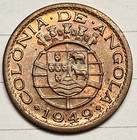 1949 Angola 10 Centavos Elephant Animal Horse Portuguese Colony Monster Toning
