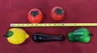 Vintage Murano Blown Glass Fruit Art Eggplant Bell Pepper Lemon   Two Tomatoes