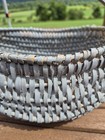 Vintage Hand Woven Pale Blue Splint Basket Egg Gathering Basket East Tennessee 