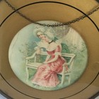 Antique Victorian Flue Cover Gold Background Two Ladies With Hanger 8  Read