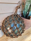  Giant Vintage Japanese Seeded Nautical Turquoise Glass Fishing Float Buoy Ball 