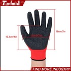 Findmall 12 Pairs Crinkle Latex Rubber Coated Safety Work Gloves M-size