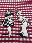 Vintage Startex Dish Towel 1950 s Bright Screen Print Pinup Policemen  30   x16   