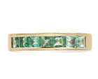 14k Eternity Emerald Ring Natural Zambia Emerald 14k Solid Yellow Gold Ring
