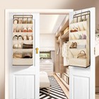 Fentec Over Door Shoe Organizer 1 Pack Beige Holds 18 Pairs