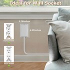 Outlet Cover Extension Cord 3 Feet  Ultra-thin Outlet Concealer With Flat Plu   