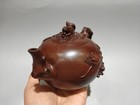 Chinese Yixing Zisha Clay Handmade Exquisite Squirrel Grape Teapot 31436