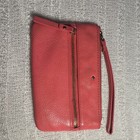 Kate Spade New York Pink Pebbled Zip Wristlet Clutch  Lined  Gold Hardware