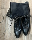 Antique Victorian Boots Womens Black Leather Lace Up 1890s 