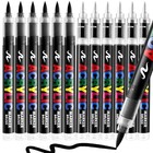 White   6 Black Acrylic Paint Pens - Brush Tip - 6 White   6 Black