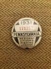 1931 Pennsylvania Resident Citizen s Fishing License Button Pin 171357