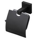 1 Pc Wall Mounted Toilet Paper Holder Matte Black Alloy For Bathroom