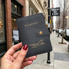 Passport Cover Travel Wallet Rfid Blocking Multi Slot Document Organizer Black
