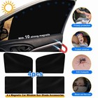 4x Magnetic Car Window Shades    Front rear Side Sun Covers For Uv heat Protection