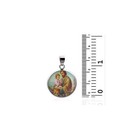 Saint Joseph With Baby Jesus And Roses 925 Sterling Silver Christian Medal