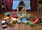 Vintage 1990 s Little Tikes Blue Roof Huge Dollhouse  W  Family   Accessories