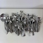 Vtg Mid Century Floral Miscellaneous Stainless Steel Flatware Boho Party X100