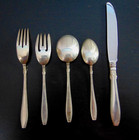 Gorham Sterling Silver 925 Flatware Set 5 Five Piece Vintage Nocturn Monogram H