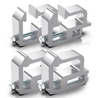 Truck Topper Camper Clamps - 4 Pack Sliver Truck Clamps And Mounting Canopy 