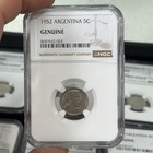 Sasa Lot Of  10  1952-1954  Argentina 5c Copper Nickel Ngc Certified Genuine