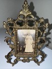 Antique 19th Century Bronze Standing Victorian Picture Frame Original B w Photo