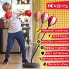 Kids Adjustable Punching Bag Set With Stand   Gloves   3-10 Years Old   Red Whit