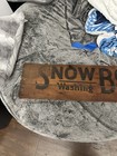 Rare Vintage Snow Boy Laundry Washing Soap Wood Crate Sign Antique