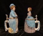 Pair Vtg Lord   Lady Man   Woman Figural Character Beer Steins Albert Stahl Pkt