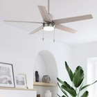 Hunter 52752 Mansilla 52 In  Indoor Brushed Nickel Ceiling Fan W  Led Light Kit