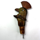 Vtg Black Forest Bottle Stopper Hand Carved Parrot   Bird Antique German Barware