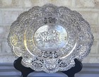 Antique German Hanau 800 Silver Reticulated And Repousse Putti Bowl Basket