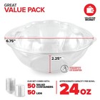 Stock Your Home 24oz Clear Plastic Salad Bowls With Lids Disposable  50