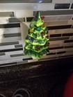 Green Christmas Tree Night Light Vintage Style Ceramic Poly Resin Usa Shipping 