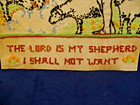 Vintage Hand Embroidery The Lord Is My Shepherd Psalm 23 Unframed