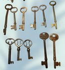 Lot Of Antique 76 Open Barrel Ornate Skeleton Keys Brass Iron Erwin Lockwood