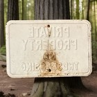      Private Property No Trespassing Embossed Heavy Metal Sign Vintage Blk White