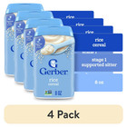  4 Pack  Gerber Stage 1 Baby Food  Baby Rice Cereal  Gerber Cereal For Baby