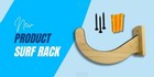 Surfboard Wall Mount Rack - Wooden Surf Board Wall Hangers - Adjustable Outdoor