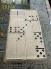 Vintage Crisloid Dominoes Clear Plastic Case Bright White Thick   Heavy 