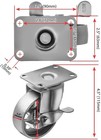 Heavy Duty 3 5  Steel Swivel Caster Wheels With Brake Lock - Set Of 4