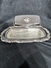 Fb Rogers Silver Plated Butter Dish With Glass Insert  Vintage 