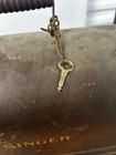 Vintage Singer Portable Sewing Machine W  Wooden Case   Key