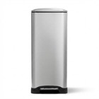 Home Zone Living 13 Gallon Slim Kitchen Trash Can Dual Compartments Stainless