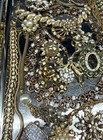 Vintage Broken Clear Rhinestone Gold Tone Costume Jewelry Lot Repair Repurpose