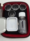 Portable Communion Set 4 Glass Cups Bottle Wafer Box Zippered Travel Case Kit